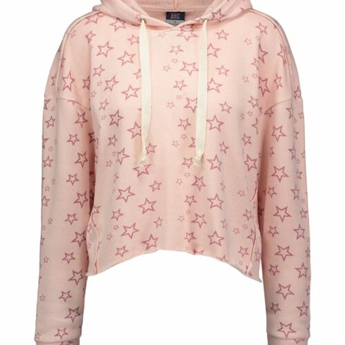 Women's Fleece Starry Crop Hooded Sweatshirt Thumbnail