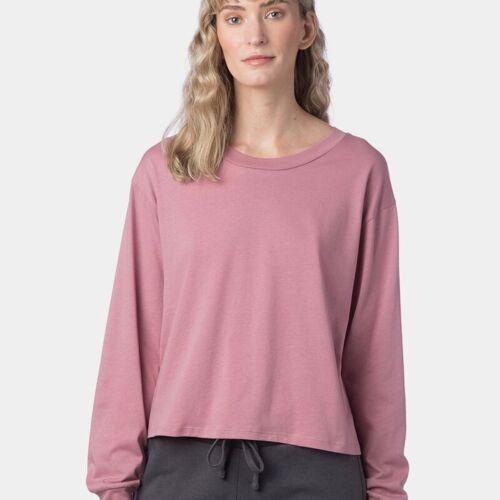 Women's Cotton Jersey Long Sleeve Crop Tee Thumbnail