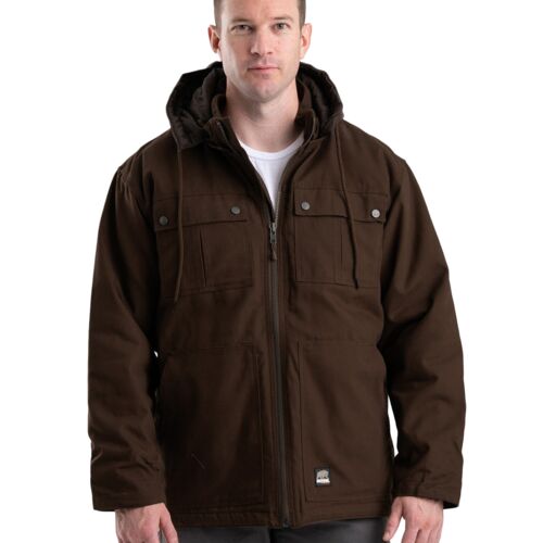 Men's Tall Highland Washed Duck Full-Zip Hooded Chore Coat Thumbnail