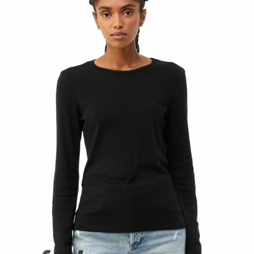 FWD Fashion Women's Micro Ribbed Long Sleeve Tee Thumbnail