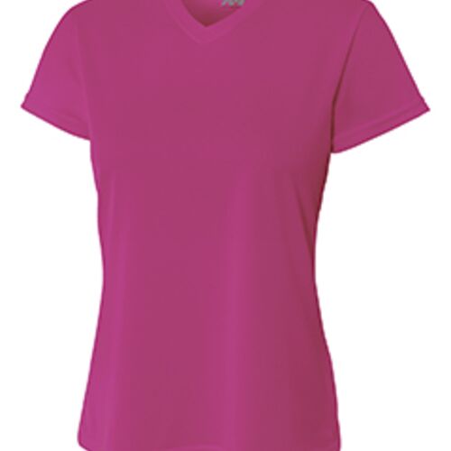 Ladies' Birds-Eye Mesh V-Neck T-Shirt Thumbnail