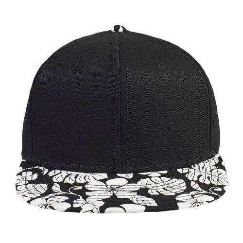 OTTO Superior Cotton Twill Hawaiian Pattern Round Flat Visor "OTTO SNAP" Six Panel Pro Style Snapback Hat Thumbnail