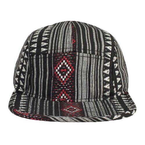 OTTO Aztec Pattern Polyester Jacquard Binding Trim Square Flat Visor Five Panel Camper Hat Thumbnail