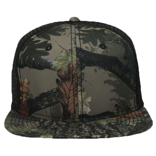 OTTO Camouflage Superior Polyester Twill Square Flat Visor "OTTO SNAP" Six Panel Pro Style Snapback Hat Thumbnail