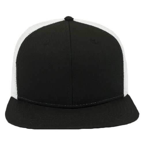 OTTO Superior Cotton Twill Square Flat Visor "OTTO SNAP" Six Panel Pro Style Mesh Back Trucker Snapback Hat Thumbnail