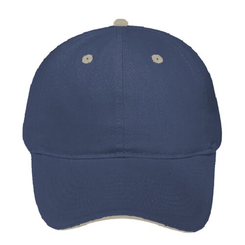 OTTO Brushed Bull Denim Sandwich Visor Six Panel Low Profile Baseball Cap Thumbnail