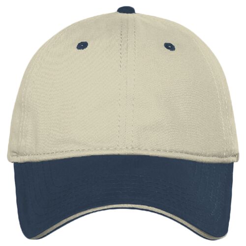 OTTO Garment Washed Superior Cotton Twill Sandwich Visor Six Panel Low Profile Dad Hat Thumbnail