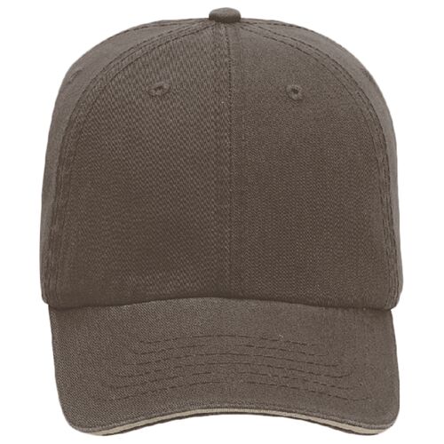 OTTO Superior Garment Washed Cotton Twill Sandwich Visor w/ Striped Closure Six Panel Low Profile Dad Hat Thumbnail