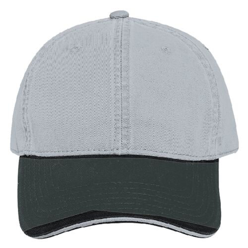 OTTO Garment Washed Superior Cotton Twill Sandwich Visor Six Panel Low Profile Dad Hat Thumbnail