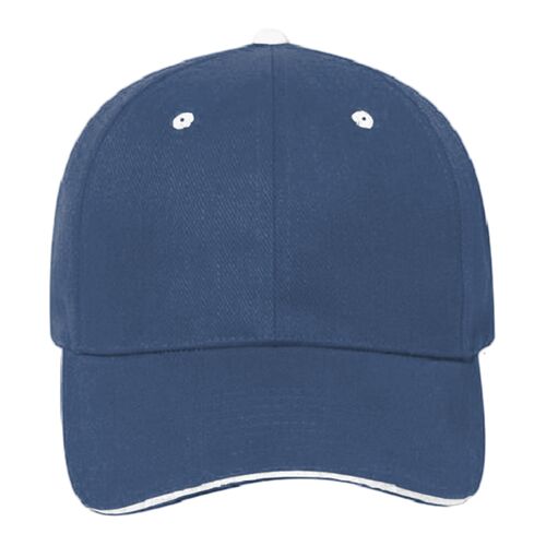 OTTO Brushed Bull Denim Sandwich Visor Six Panel Low Profile Baseball Cap Thumbnail