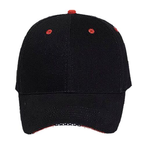 OTTO United States Flag Edge Design Sandwich Visor Brushed Cotton Twill Six Panel Low Profile Baseball Cap Thumbnail