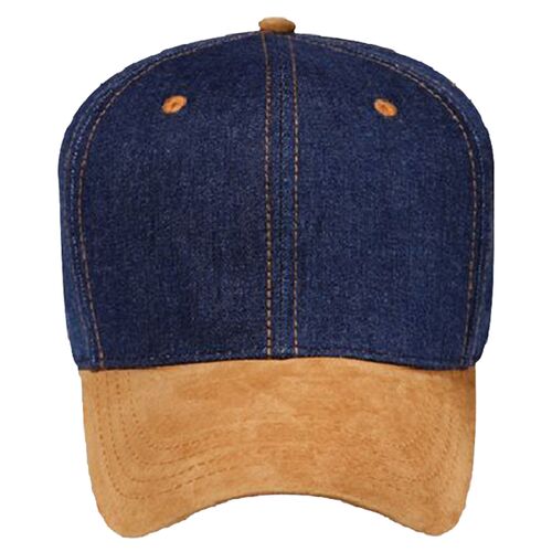 OTTO Suede Visor Brushed Denim Six Panel Pro Style Baseball Cap Thumbnail