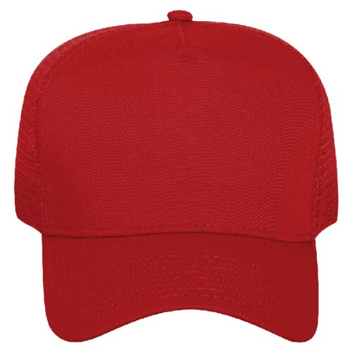 OTTO Cotton Blend Twill Five Panel High Crown Mesh Back Trucker Hat Thumbnail