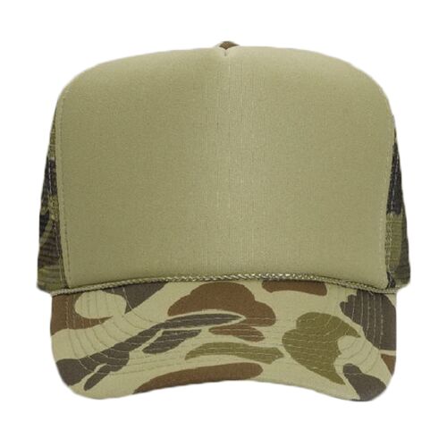 OTTO CAP Polyester Foam Front Camouflage 5 Panel High Crown Mesh Back Trucker Hat Thumbnail