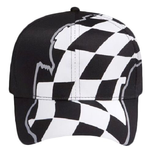 OTTO Racing Flag Pattern Cotton Twill Pro Style Cap Thumbnail