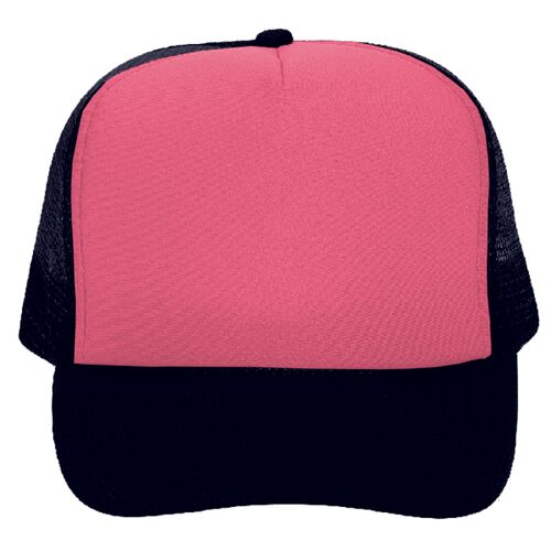 OTTO Neon Polyester Foam Front Five Panel High Crown Mesh Back Trucker Hat Thumbnail