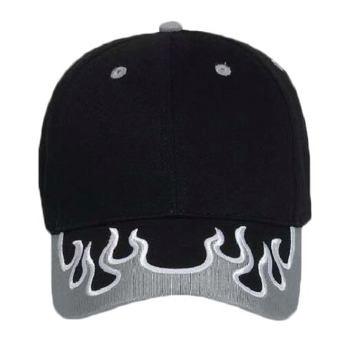 OTTO Flame Pattern Visor Brushed Cotton Twill Six Panel Low Profile Baseball Cap Thumbnail