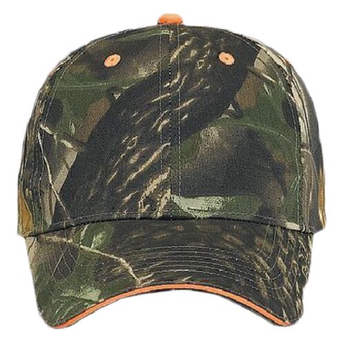 OTTO Camouflage Cotton Blend Twill Sandwich Visor Six Panel Low Profile Baseball Cap Thumbnail