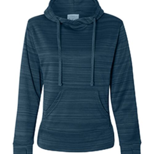 Ladies' Odyssey Striped Poly Fleece Lapover Hood Thumbnail