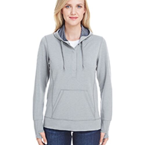 Ladies' Omega Stretch Snap-Placket Hooded Sweatshirt Thumbnail