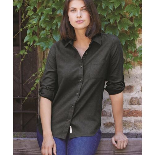 Women’s Vintage Brushed Flannel Solid Shirt Thumbnail