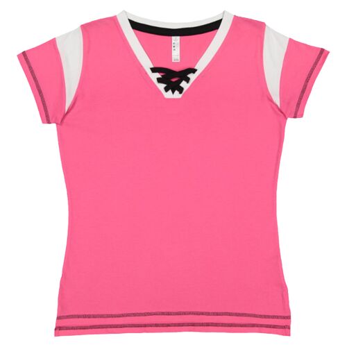 Women's Lace Up Fine Jersey Tee Thumbnail