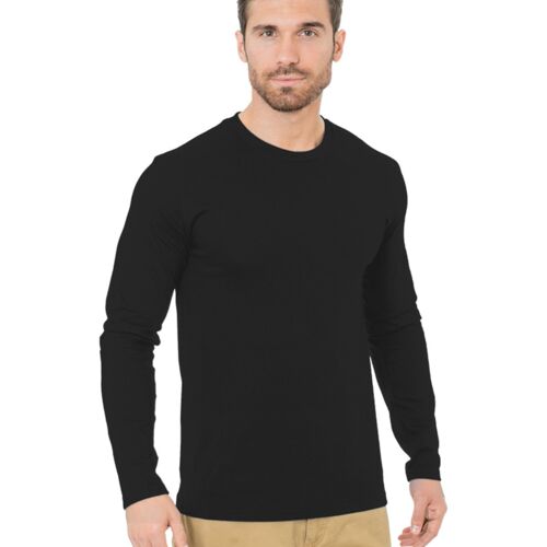 Unisex Fine Jersey Long-Sleeve Crew T-Shirt Thumbnail